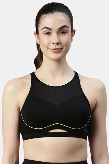 Buy Enamor Medium Impact Sports Bra Black at Rs.699 online Activewear online