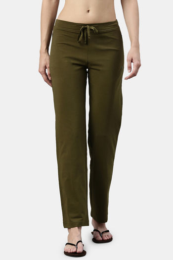 Buy Enamor Cotton Blend Loungewear Bottom - Army Green