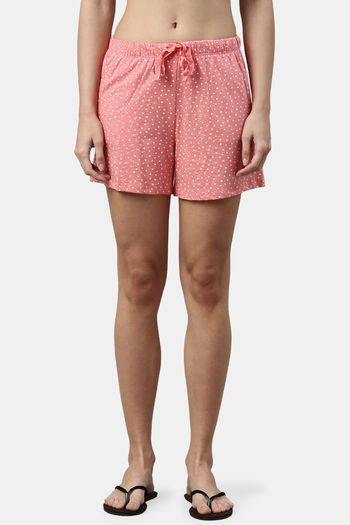 Buy Enamor Cotton Shorts - Square Ditsy Pink Combo