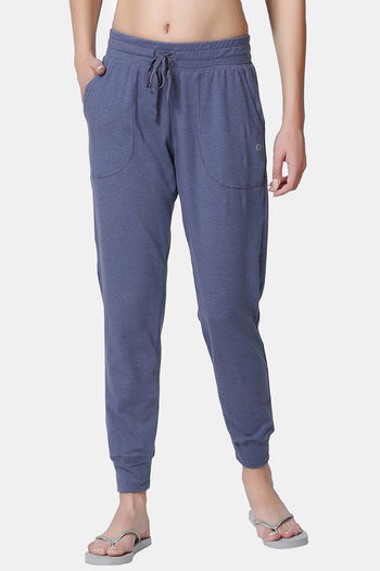 Enamor Cotton Blend Loungewear Bottom - Smokey Blue Melange