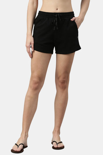 Buy Enamor Cotton Shorts - Jet Black