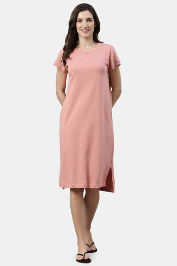 Buy Enamor Cotton Loungewear Dress - Rouge Love