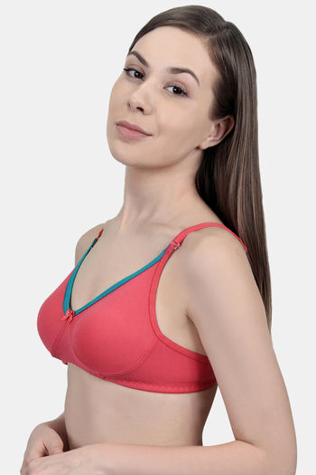 Buy Innocence Double Layered Non-Wired Full Coverage T-Shirt Bra - Coral at  Rs.800 online