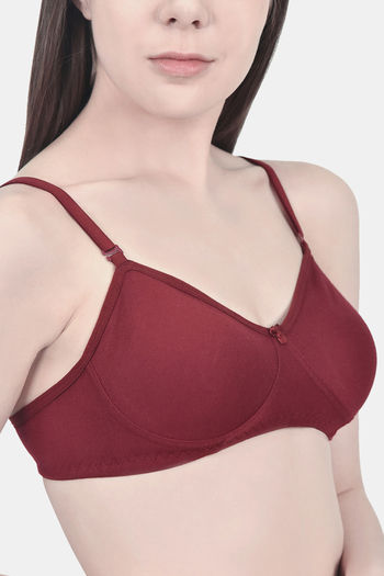 Buy Innocence Double Layered Non-Wired Full Coverage T-Shirt Bra - Maroon  at Rs.300 online
