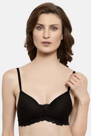 Buy Innocence Padded Non-Wired Full Coverage Bralette - Black at Rs.300  online
