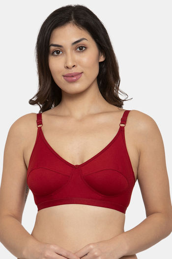 Buy Innocence Single Layered Non-Wired Full Coverage T-Shirt Bra - Maroon at  Rs.640 online