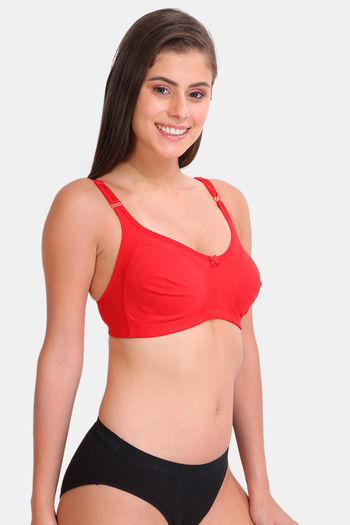 Buy Innocence Double Layered Non-Wired Full Coverage Minimiser Bra - Red at  Rs.420 online
