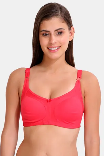 Buy Innocence Double Layered Non-Wired Full Coverage Minimiser Bra - Coral  at Rs.420 online
