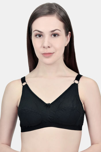 Buy Innocence Double Layered Non-Wired Full Coverage T-Shirt Bra - Black at  Rs.301 online
