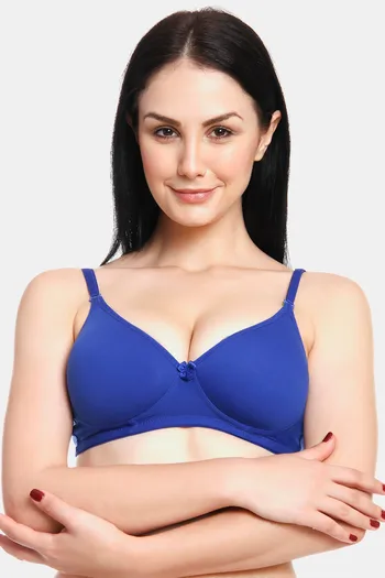 Innocence Push-Up Non-Wired Full Coverage T-Shirt Bra - Royal Blue