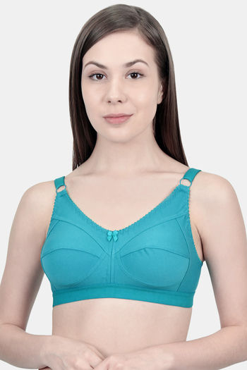 Buy Innocence Single Layered Non-Wired Full Coverage Minimiser Bra -  Turquoise at Rs.300 online