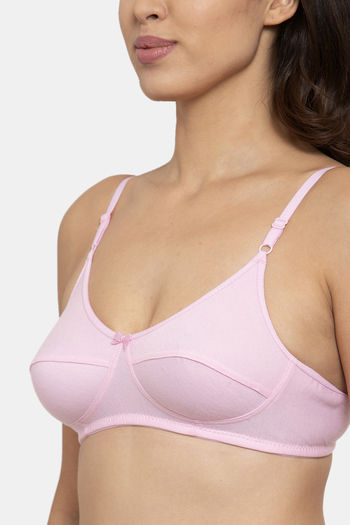 Buy Innocence Single Layered Non-Wired Full Coverage Lace Bra - Pink at  Rs.302 online