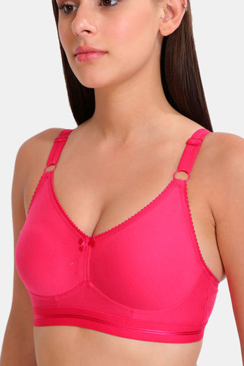 Buy Innocence Double Layered Non-Wired Full Coverage Minimiser Bra - Pink  at Rs.448 online