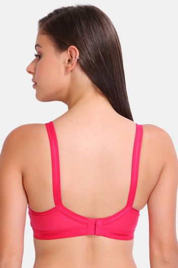 Buy Innocence Double Layered Non-Wired Full Coverage Minimiser Bra -  Magenta at Rs.448 online