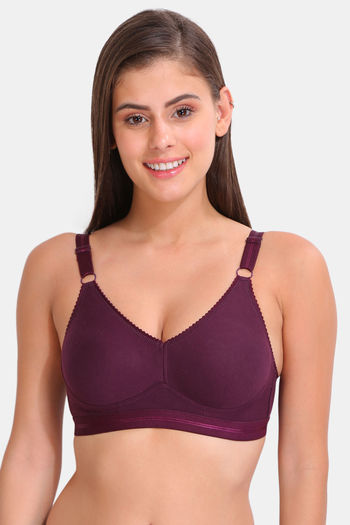 Buy Innocence Double Layered Non-Wired Full Coverage Minimiser Bra - Wine