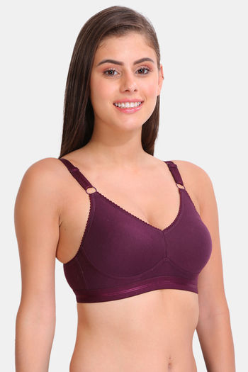 Buy Innocence Double Layered Non-Wired Full Coverage Minimiser Bra - Wine  at Rs.448 online