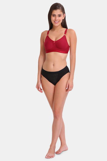 Buy Innocence Double Layered Non-Wired Full Coverage Minimiser Bra -  Magenta at Rs.448 online