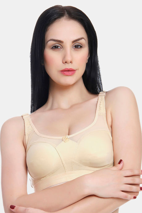 Buy Komli Single Layered Non-Wired Full Coverage Minimiser Bra - Skin at  Rs.297 online