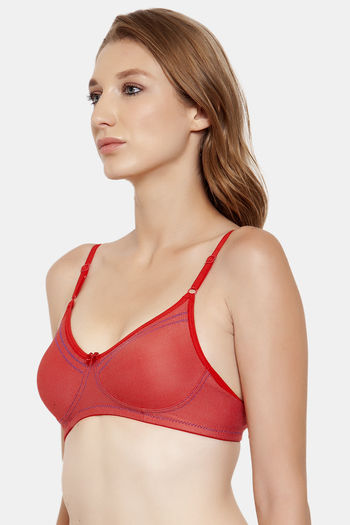 Buy Innocence Double Layered Non-Wired Full Coverage T-Shirt Bra - Red at Rs.300  online