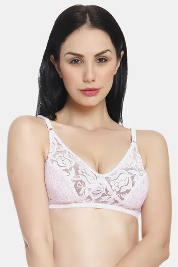 Buy Innocence Single Layered Non-Wired Full Coverage Lace Bra - Pink at  Rs.308 online