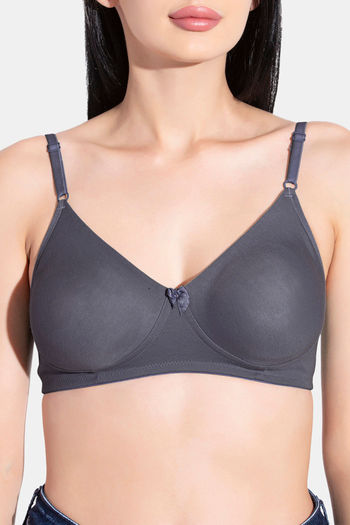 jetaasi JETAASI BLACK BROAD STRAP NONPADED NON-WIRED TSHIRT BRA