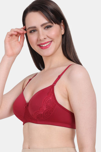 Buy Vanila Padded Non-Wired 3/4Th Coverage T-Shirt Bra - Maroon at