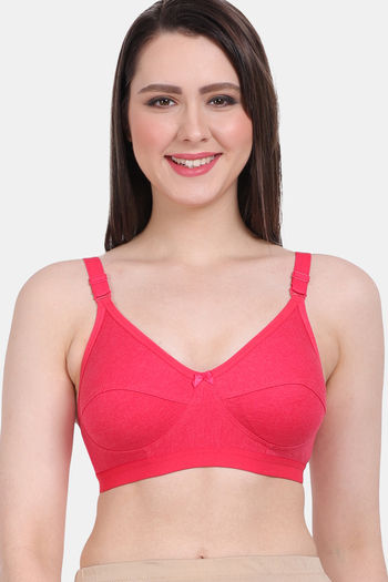 Buy Vanila Double Layered Non-Wired Full Coverage T-Shirt Bra - Maroon at  Rs.799 online