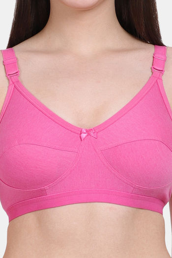 Vanila Single Layered Non-Wired Full Coverage Minimiser Bra - Pink