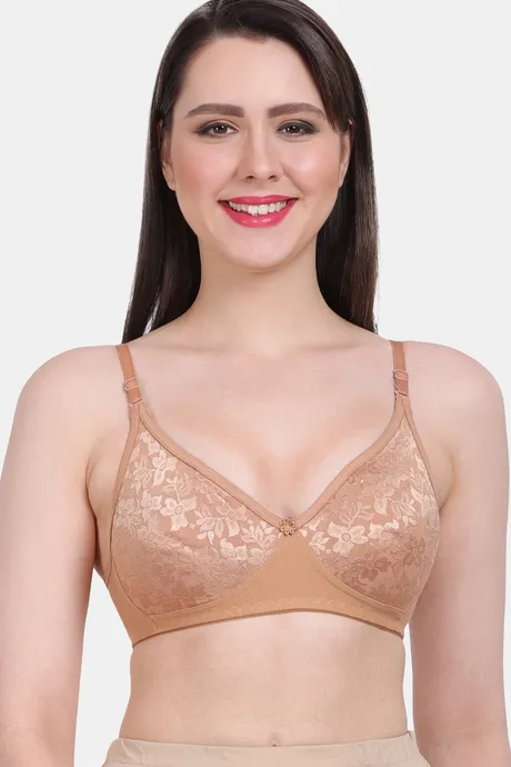 Buy Vanila Single Layered Non-Wired Full Coverage T-Shirt Bra - Skin at  Rs.799 online