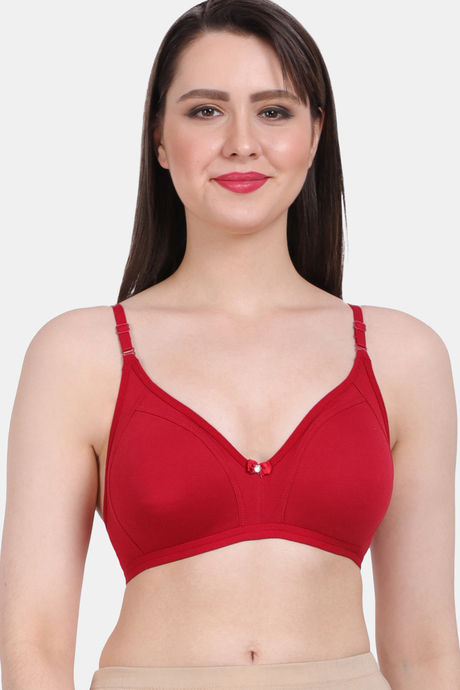 Buy Vanila Double Layered Non-Wired Full Coverage T-Shirt Bra - Maroon at  Rs.799 online