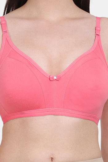 Buy Vanila Double Layered Non-Wired Full Coverage T-Shirt Bra - Peach at  Rs.799 online