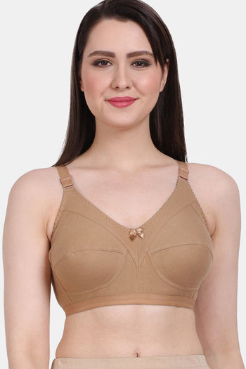 Buy Vanila Single Layered Non-Wired Full Coverage Minimiser Bra - Skin at  Rs.799 online