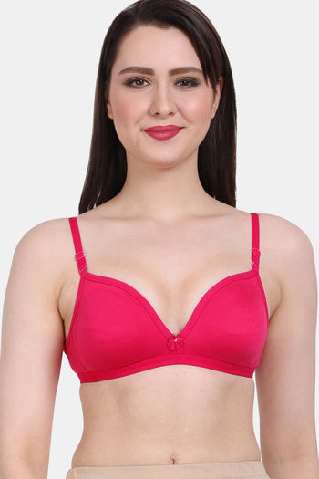 Buy Vanila Double Layered Non-Wired 3/4Th Coverage T-Shirt Bra - Dark Pink  at Rs.560 online