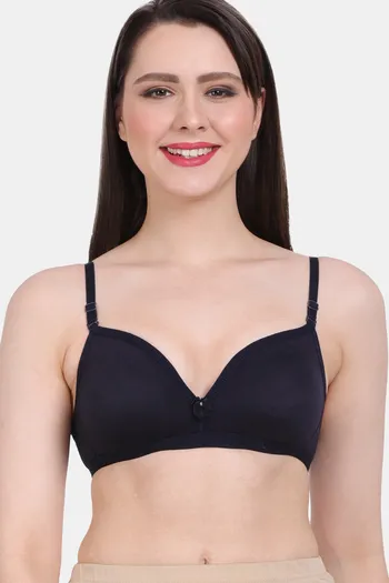 Buy Vanila Double Layered Non-Wired 3/4Th Coverage T-Shirt Bra - Navy Blue  at Rs.560 online