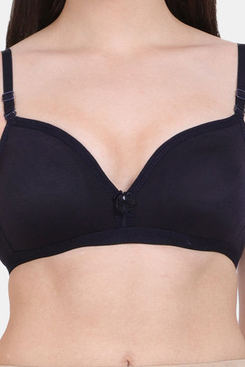 Buy Vanila Double Layered Non-Wired 3/4Th Coverage T-Shirt Bra - Navy Blue  at Rs.560 online