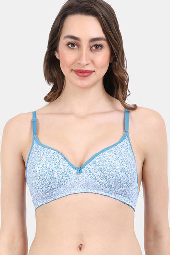 Buy Enamor Women's Non-Wired Bra -38B (Black and Blue Atol) at