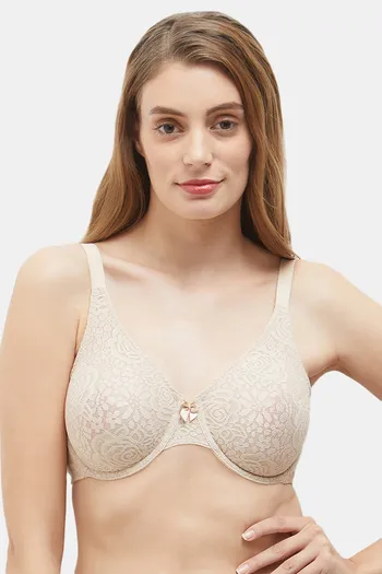 Buy Wacoal Single Layered Wired Full Coverage Lace Bra - Naturally Nude