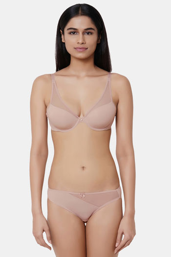 Zivame Beautiful Basics Padded Non Wired 3/4th Coverage T-Shirt Bra - Ibis  Rose