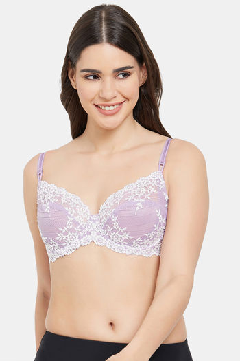 Buy Wacoal Single Layered Wired 3/4Th Coverage Lace Bra - Purple