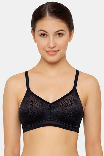 Buy Wacoal Single Layered Non Wired Full Coverage Lace Bra - Black