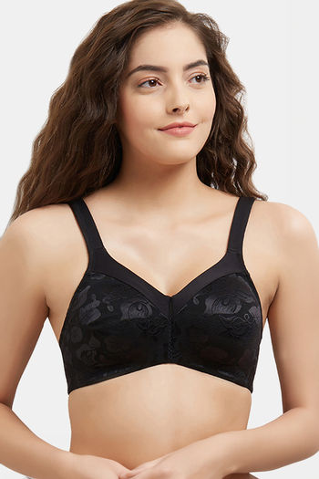 Buy Wacoal Single Layered Non Wired Full Coverage Super Support Bra - Black  at Rs.3299 online