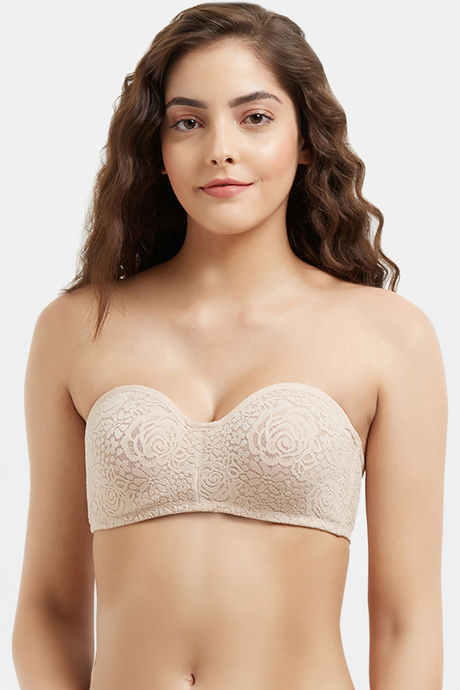 Extreme Fashion Single Layered Non Wired 3/4th Coverage Bralette - Nude