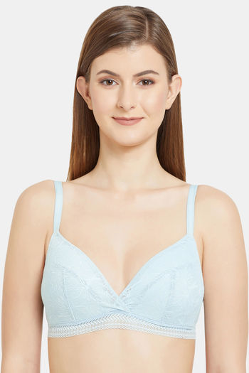 Buy Wacoal Padded Non Wired 3/4Th Coverage Lace Bra - Blue at Rs