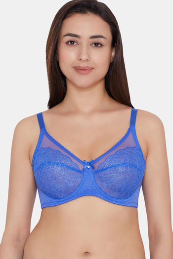 Buy Wacoal Single Layered Wired Full Coverage Lace Bra - Radient Blue at  Rs.3999 online