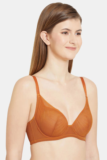 Buy Zivame True Curv Padded Wired 3/4th Coverage T-Shirt Bra-Toasted Almond  at Rs.697 online