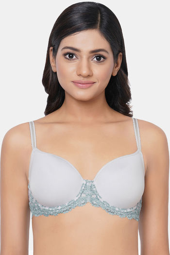Buy Wacoal Padded Wired 3/4Th Coverage Lace Bra - Blue
