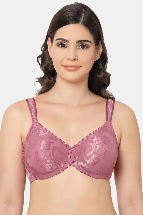 050 - WINE, CORAL OR BLUE NON-WIRED SATIN CUP BRA