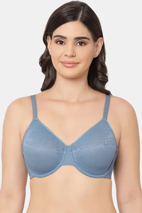 Buy Wacoal Single Layered Wired Full Coverage Lace Bra - Bluestone at  Rs.1710 online