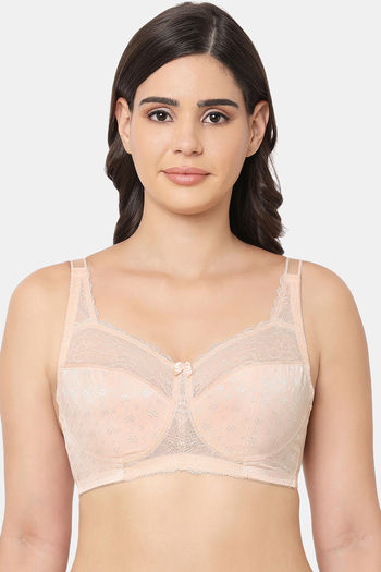 Buy Wacoal Single Layered Non Wired Full Coverage Lace Bra - Beige