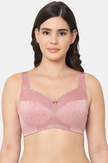 Buy Zivame Rosaline Soft Cotton Side Panel Lace Bra - Pink N Print
